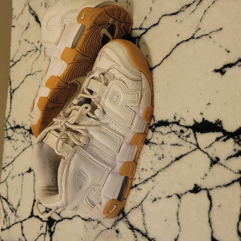 Nike uptempo white/gum 6y men's 6
